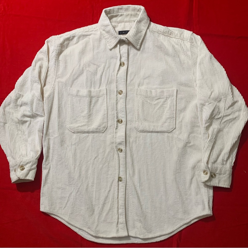 Vintage Y2K the limited ultra soft ivory white oversized corduroy button up